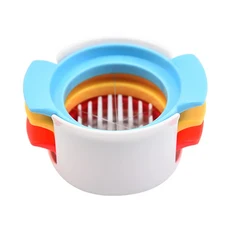 창의적인 가정용 다기능 304 스테인레스 스틸 주방 도구 계란 커터 과일 슬라이스 커터 계란 슬라이서 3 in 1, 01 하얀색