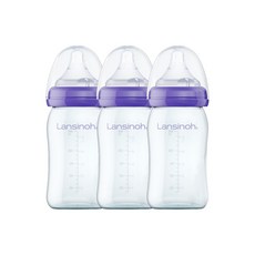 란시노 유리젖병 160ml 3P 신생아 아기(젖꼭지 S포함)