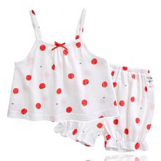 그린베베 영유아용 여름 민소매 내복세트 토마토 면 내의(끈나시)