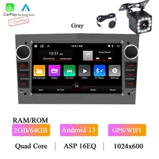 BQCC 7 인치 안드로이드 13 옥타 코어 자동차 스테레오 Mirrorlink Carplay Wifi GPS 4G DSP 32EQ 라디오 F, 01 Gray 2GB 64GB