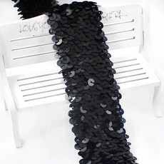 10 미터 45MM DIY 리본 레이스 의류 액세서리 댄스 밴드 바느질 트림 탄성 장식 스트레치 드레스, Black, [01] 45mm, ters, 1개