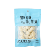 펫 띵크 유어 독 티스 우유껌 본 S 80g 소가죽, 1세트