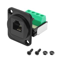 MEIRIYFA D-타입 RJ11 6p4c 패널 마운트 CAT3 스크류 터미널 납땜 없는 어댑터 암 - 4핀 키스톤 잭 커넥터 전화기용 156244, MEIRIYFA D-Type RJ11 6p4c Pane