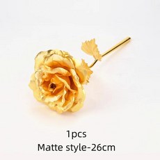 발렌타인 데이 선물 금박 장미 도금 금 인공 꽃 웨딩 장식 연인, 1개, 12. Matte style-26cm