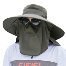 Pretty Shushu遮陽遮陽帽農帽散步釣魚登山寬帽簷帽, 卡其色