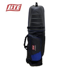 LITE 高爾夫球桿旅行袋，附滑輪，耐磨材質，多收納空間，輕巧便攜, 黑藍, 1個