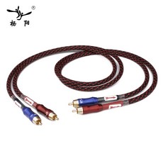 YYAUDIO HIFI 스테레오 쌍 RCA 케이블 고성능 프리미엄 Hi-Fi 오디오 2rca-2rca 상호 연결 케이블, 빨간_1.5m, 01 빨간_04 1.5m