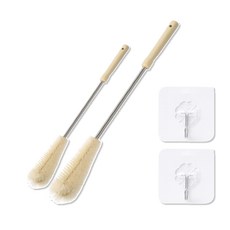 로멀리 물병 텀블러 세척솔 브러쉬, 1세트, 우드