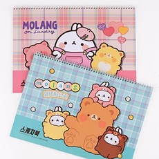 오케이에듀 NEW 몰랑이 스케치북여아 1+1 (핑크+블루)