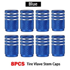 DSYCAR 8Pcs 자동차 타이어 밸브 줄기 캡 알루미늄 방진 휠 공기, C0650 Blue