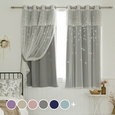 까르데코 디망쉬스타 펀칭+디망쉬레이스 창문커튼 4장세트