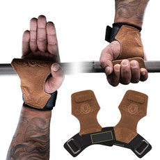 헬스 스트랩 남성용 데드리프트 쿠션 손목 루프 이중 가죽 리프팅 스트랩 역도용 헬스 리프팅 손목 랩, 1개, 갈색