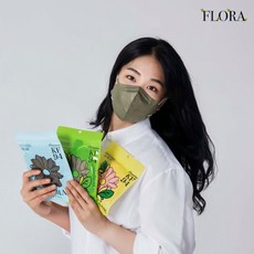플로라 KF94 마스크 새부리형 컬러 대형 100매, KF94키젠블랙 100매