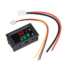 DC 100V 10A 전압계 전류계 파란색 + 빨간색 LED 앰프 듀얼 디지털 전압계 게이지, 10A-Red Green, 1개