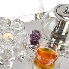 유리 티포트 찻주전자용 워머 홍차티팟 차우리는도구 내열유리주전자, 유리찻주전자 1000ml