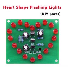 납땜 키트 교육 연습 납땜 전자 기판 입문 교육 초보자 실습 키트 생산 회로 DIY, Heart Shape Light