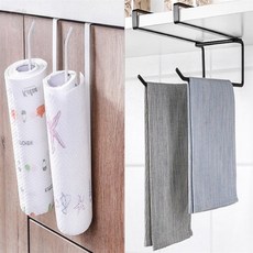 뜬구름디자인 철제 키친타월 홀더 2구 주방상부장걸이, 화이트