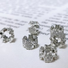 【泰福水晶 Tai Fu】銀色 DIY飾品材料, 星芒微光隔珠 60號, N/A