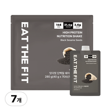 잇더핏 단백질 쉐이크 1주플랜 흑임자맛, 7개, 40g
