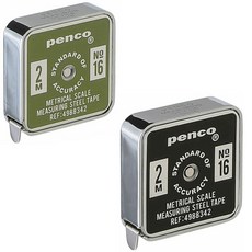 펜코 포켓 줄자 눈금자 휴대용 미니, 1개, 2m, 카키