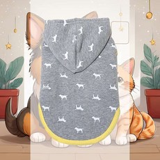 반려견 도그 프린팅 후드 야외 의류 방한 패션 스타일 외출, S, 1