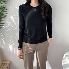 더마르 여성 부드러운 캐시미어 터치 라운드넥 니트 티셔츠 7컬러