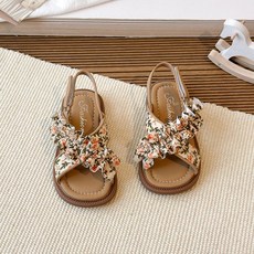 DFMEI 女童涼鞋夏季新款寶寶露趾沙灘鞋兒童小女孩涼鞋軟底公主鞋