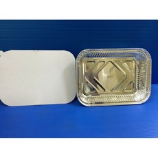 昀誠紙品 570方形鋁盒焗烤盒含蓋 蛤蠣杯 蛋糕杯 鋁箔碗 蛋塔盒 義大利麵盒, 1個, 整箱1000組(底+蓋)