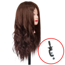 스타일포유 연습용 미용 가발 80% 인모 60cm, 1개, 브라운