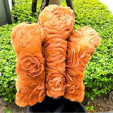 i-style 居家生活 高爾夫立體玫瑰花木桿套【AE10657】台灣快速出貨, 咖啡色, 1個