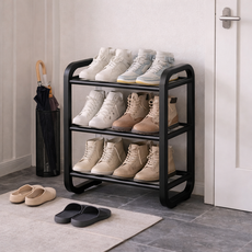 감쥬 좁은 현관 미니 신발 정리대, 블랙, 1개