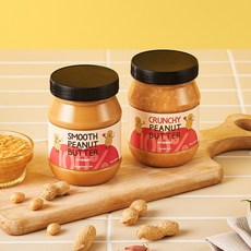 이지견과 스무스 300g 1개 크런치&스무스 300g 각 1개 땅콩 100% 호주산 미국산 Hi-Oleic, 2개
