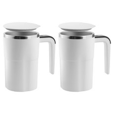 클레버 자동 믹싱 커피 컵 380ml, 2개, 화이트