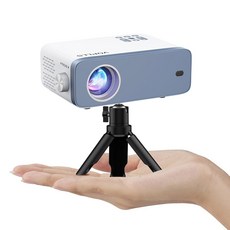 미니 프로젝터 VOPLL 1080P 풀 HD 지원 비디오 휴대용 야외 홈 시어터 영화 50% 줌 HDMI USB AV 스마트폰/태블릿/노트북(소형 프로젝터)과 호환 가능, 1 A-Mini projector, 1개