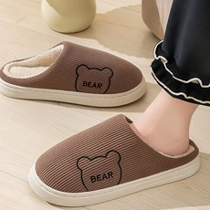 투니스 퍼 캐릭퍼 통굽 기모 면 슬리퍼 3cm