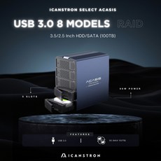 ICANSTRON 5槽外接硬碟盒 USB 3.0 SATA RAID, 1個