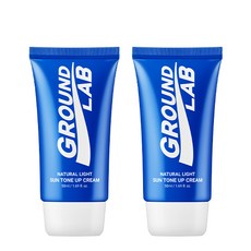 그라운드랩 내츄럴 라이트 남자 선크림 톤업 눈시림 없는 워터프루프, 2개, 50ml