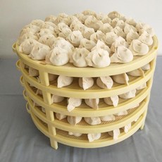 多層餃子簾 麵食收納托盤, 1個, 圓形