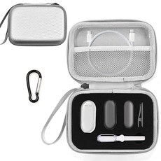 LeoTube PLAUD NotePin 음성 녹음기용 보호 케이스 - 모든 액세서리를 담을 수 있는 맞춤형 핏 폼 방수 및 충격 방지 (케이스만 해당) (실버)