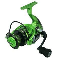 YUMOSHI 紡車輪 14軸無間隙金屬線輪 磯釣捲線器, 漁魔士XF1000型-綠色