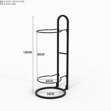 짐볼 거치대 요가 보수볼 정리 수납 홈트 필라테스 랙, 검정 2단 (55-75cm) 130cm