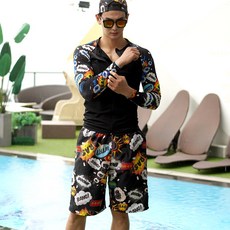 JoyHolly Couple Bang Bang Rash Guard 上下套裝 2 件男女通用 Rash Guard 長袖泳裝大碼大碼男士女士沙灘裝