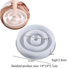 레진 실리콘 주얼리 몰드 나선형 원형 캔들 홀더 트레이 집하트별왕관나무 모양 에폭시 수제 석고용, 1개