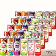 마셔몰 주스세트 사과 포도 오렌지 복숭아 애플망고 레몬녹차 6가지맛, 60개, 240ml