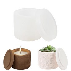 VYNYJOAN 뚜껑이 있는 실리콘 몰드 보관 상자 캔들 홀더 다육 식물 꽃병 냄비 몰드 에폭시 석고 DIY 프로젝트, VYNYJOAN 뚜껑이 있는 실리콘 몰드 보관 상자 캔