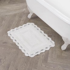 로라애슐리 크로셰 면 24x40 욕실 러그 화이트, 1'5" x 2' (Rectangular), Creamy White