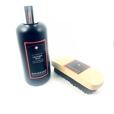 SWISSVAX皮革護理乳套組，深層滋養清潔刷，輕鬆除垢，保持皮革柔軟光澤, 1套