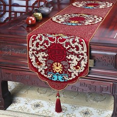 웨딩 데코레이션용 고급 테이블 깃발 러너 침대, A. 33120 6070cm 적합, B. 와인 레드