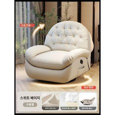 고양이 스크래치에 강한 안락 의자 리클라이너 소파 가죽, 1인, F. 화이트+쉐이크