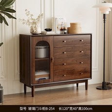 라탄 서랍장 거실 정리함 레트로 캐비넷 바구니 보관함 원목 등나무 가구 수납장, 1.2m 유리도어 수납장 단문 4서랍형